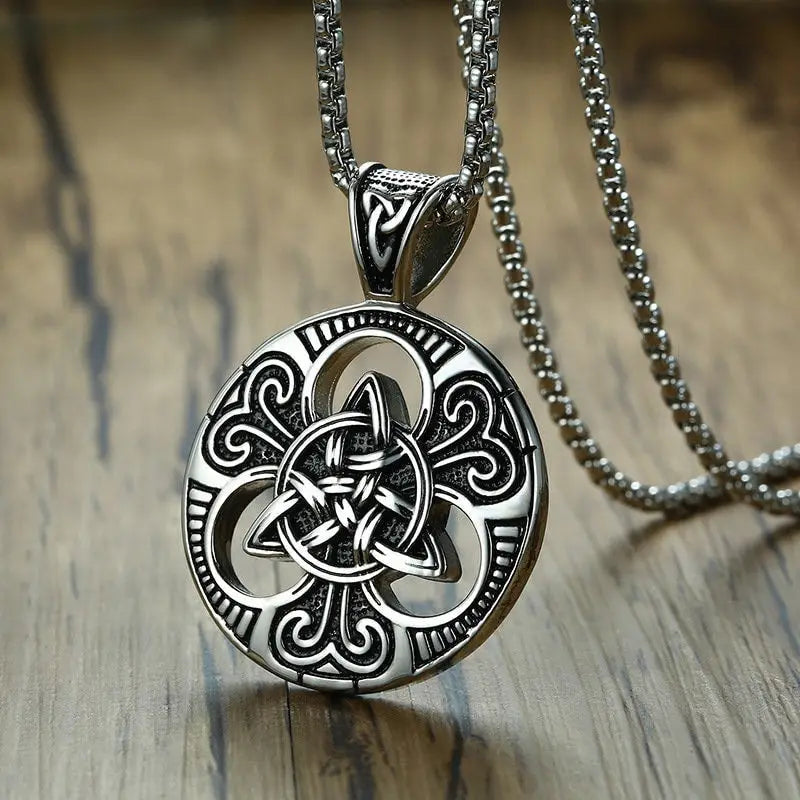 Viking Runen Triskele Halskette-Anhänger Kreis Amulett im