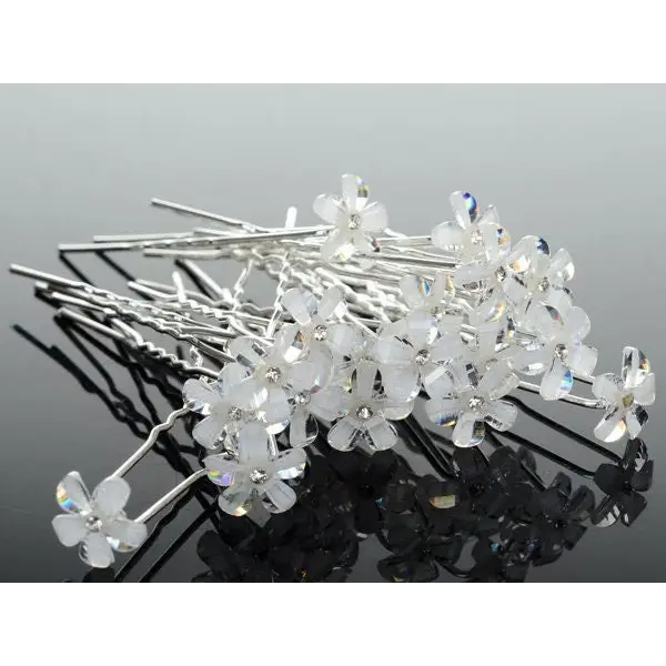 weiße Blumen Haarnadeln-Haarschmuck Braut-Haarnadel für