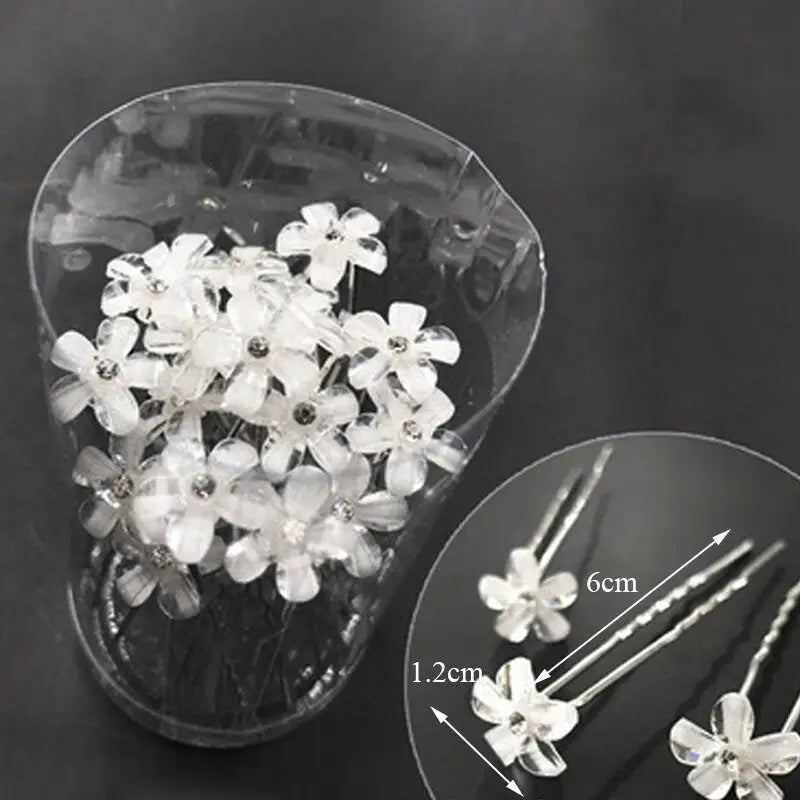 weiße Blumen Haarnadeln-Haarschmuck Braut-Haarnadel für