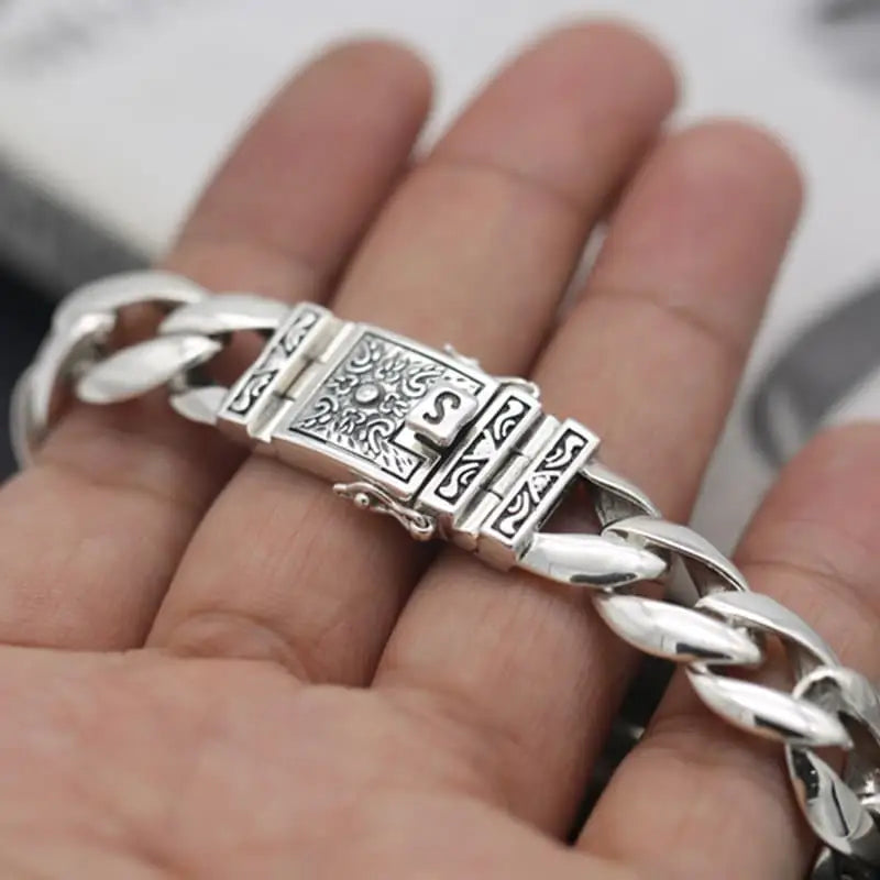 Wikinger Armkette mit Gemusterter Schnalle - Robuste Kette