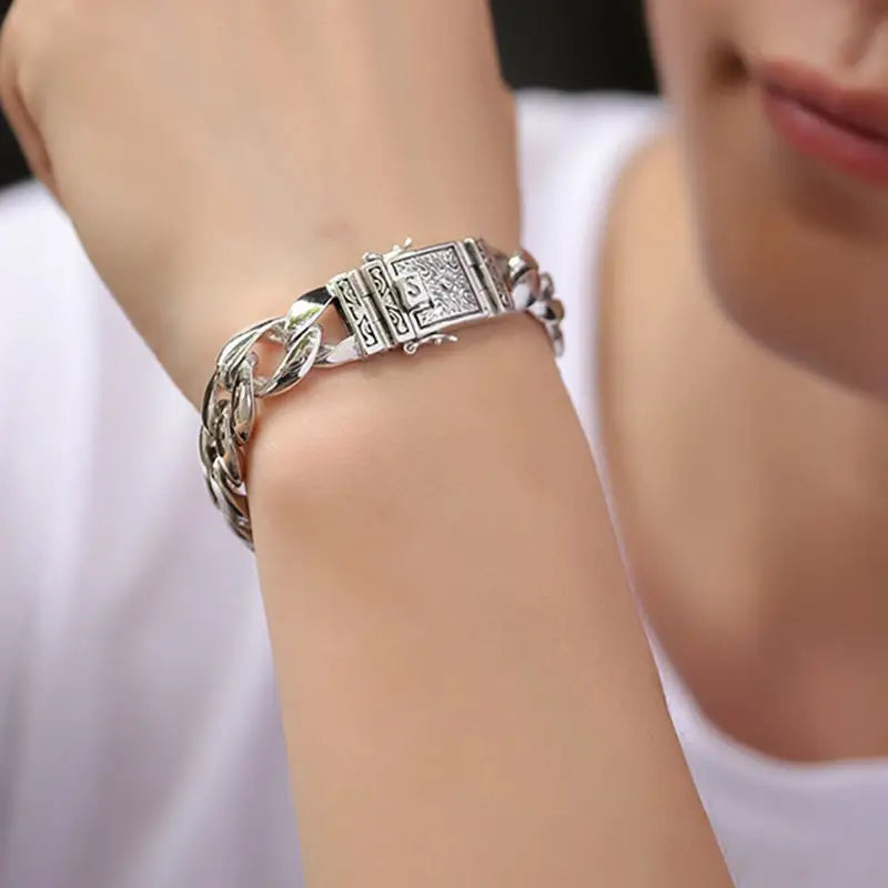 Wikinger Armkette mit Gemusterter Schnalle - Robuste Kette