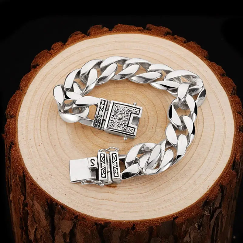 Wikinger Armkette mit Gemusterter Schnalle - Robuste Kette