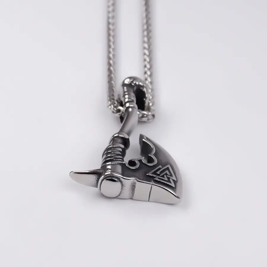 Wikinger Axt Edelstahl Halskette-Geschenkideen Männer-Halskette Silber Herren-Wikinger Schmuck-Halskette für Herren-SHELAGO SCHMUCK-