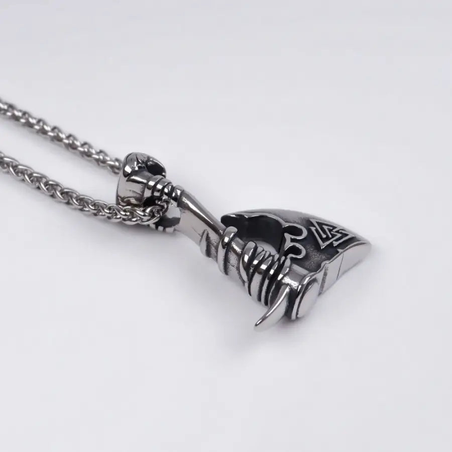 Wikinger Axt Edelstahl Halskette-Geschenkideen Männer-Halskette Silber Herren-Wikinger Schmuck-Halskette für Herren-SHELAGO SCHMUCK-