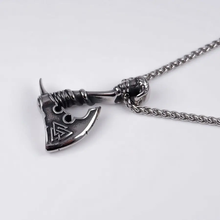 Wikinger Axt Edelstahl Halskette-Geschenkideen Männer-Halskette Silber Herren-Wikinger Schmuck-Halskette für Herren-SHELAGO SCHMUCK-