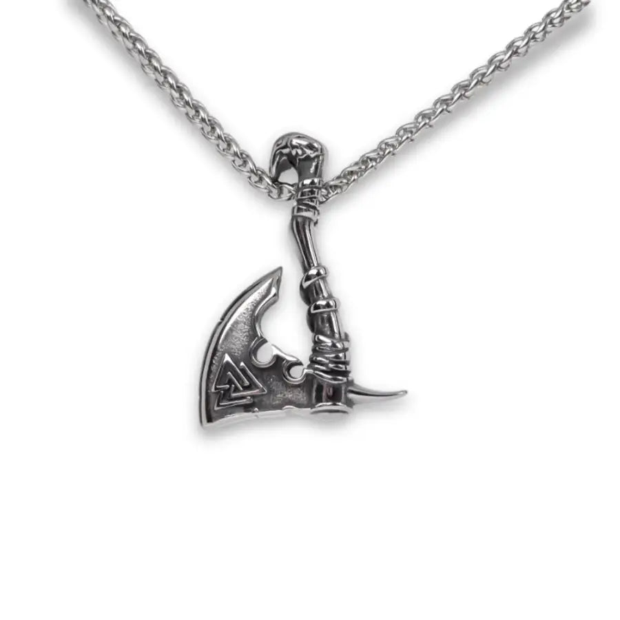Wikinger Axt Edelstahl Halskette-Geschenkideen Männer-Halskette Silber Herren-Wikinger Schmuck-Halskette für Herren-SHELAGO SCHMUCK-