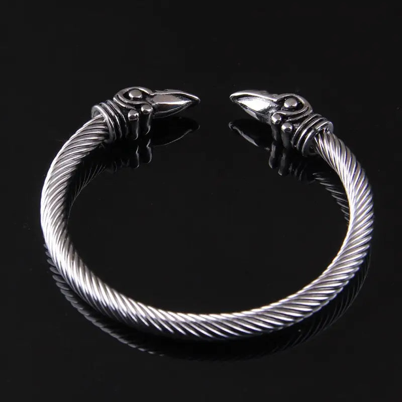 Wikinger Odin Raben Armreif-Armspange als Hugin und Munin