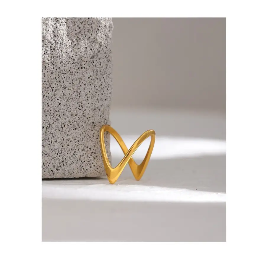 Wishbone Ring-Cleo-minimalistisch-Ring Silber