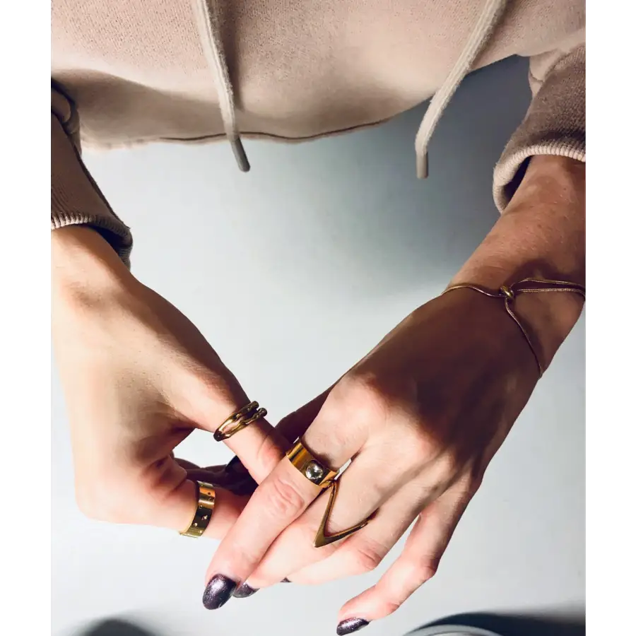 Wishbone Ring-Cleo-minimalistisch-Ring Silber