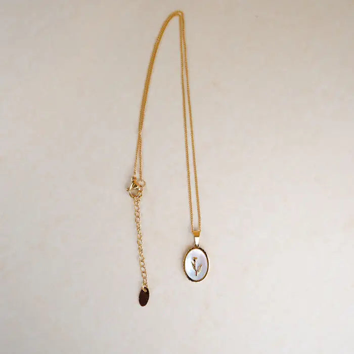 zierliche Halskette mit Tulpen Anhänger-Anthea-Halskette