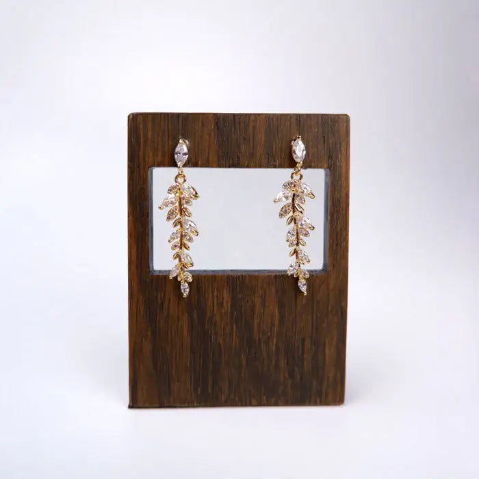 Längliche Zirkon Zweig Ohrringe-Ohrstecker als Hochzeit