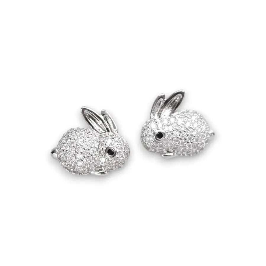 Zirkon Hasen Ohrstecker-Kaninchen Ohrstecker-Häschen Ohrstecker klein-Mädchen Schmuck Geschenk-Ohrringe für Mädchen-Geschenkidee Schmuck-Shelago Schmuck