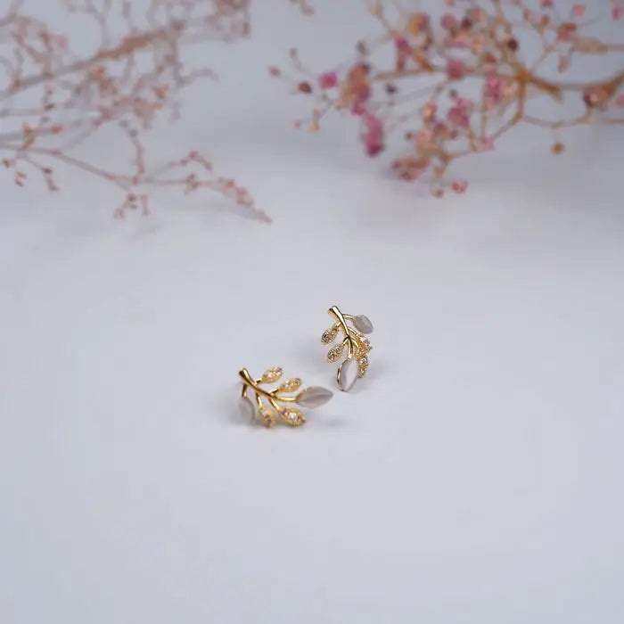 Zirkon Kristall-Zweig Ohrringe-Ohrstecker als Hochzeit Braut