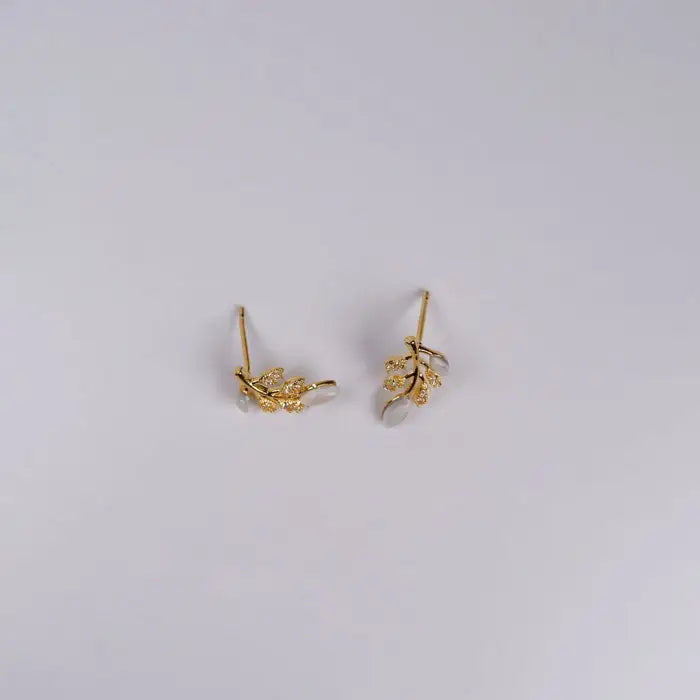 Zirkon Kristall-Zweig Ohrringe-Ohrstecker als Hochzeit Braut