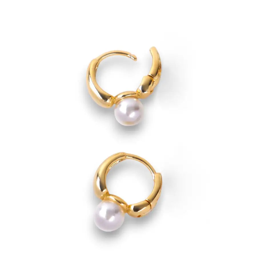 Creolen mit Perlen-Edelstahl Ohrringe Damen-Perlen Creolen-Creolen Gold mit Perle-Perlenohrringe Creolen-Süßwasserperle Ohrring-Ohrringe Damen Creolen-Ohrschmuck Damen