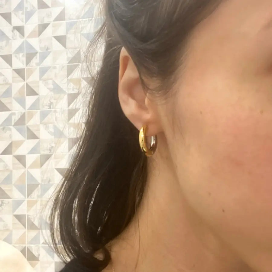 Zweifarbige Creolen - Ohrringe