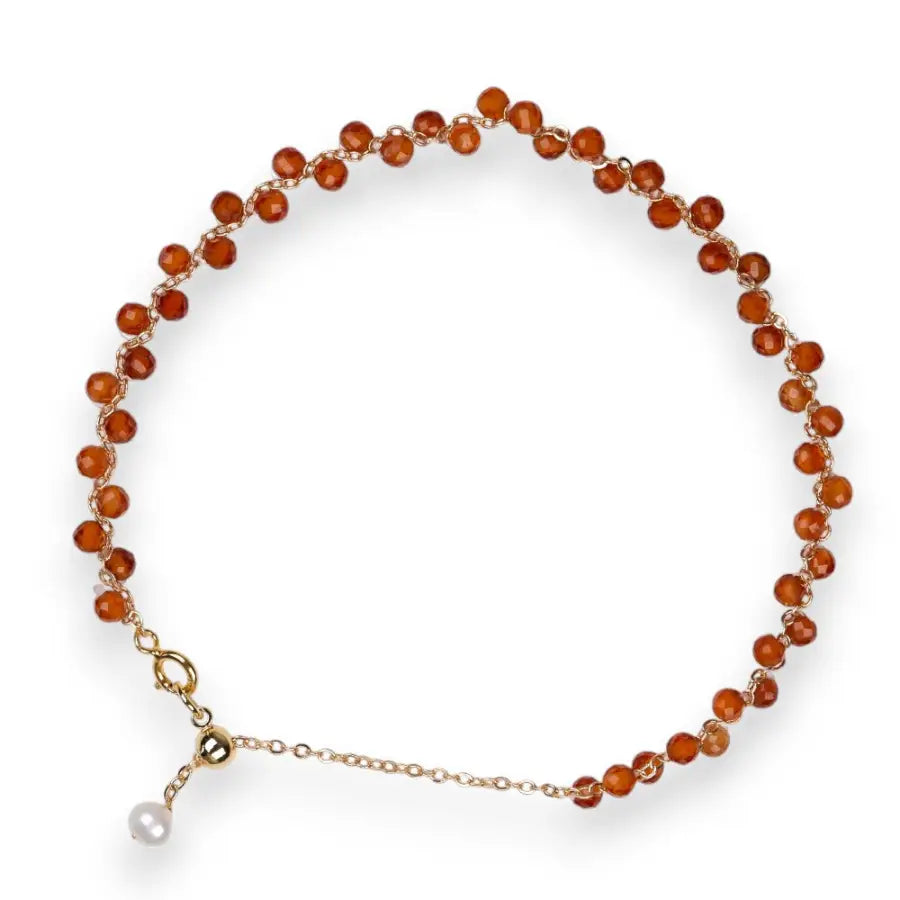 Perlenarmband Damen-Natursteine schmuck-Naturstein Armband-Granat Stein Armband-Gold Armband Damen-Echtstein Granat Gold-SHELAGO SCHMUCK