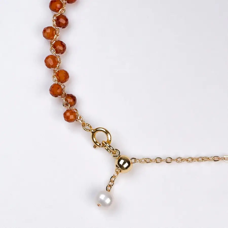 Perlenarmband Damen-Natursteine schmuck-Naturstein Armband-Granat Stein Armband-Gold Armband Damen-Echtstein Granat Gold-SHELAGO SCHMUCK