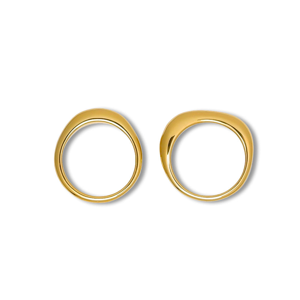 Organischer Statement Ring Gold, Edelstahl vergoldet - Organischer Statement Ring in Gold – moderner Look aus vergoldetem Edelstahl - Shelago Schmuck