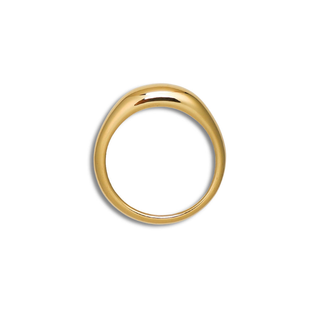 Organischer Statement Ring Gold, Edelstahl vergoldet - Organischer Statement Ring in Gold – moderner Look aus vergoldetem Edelstahl - Shelago Schmuck