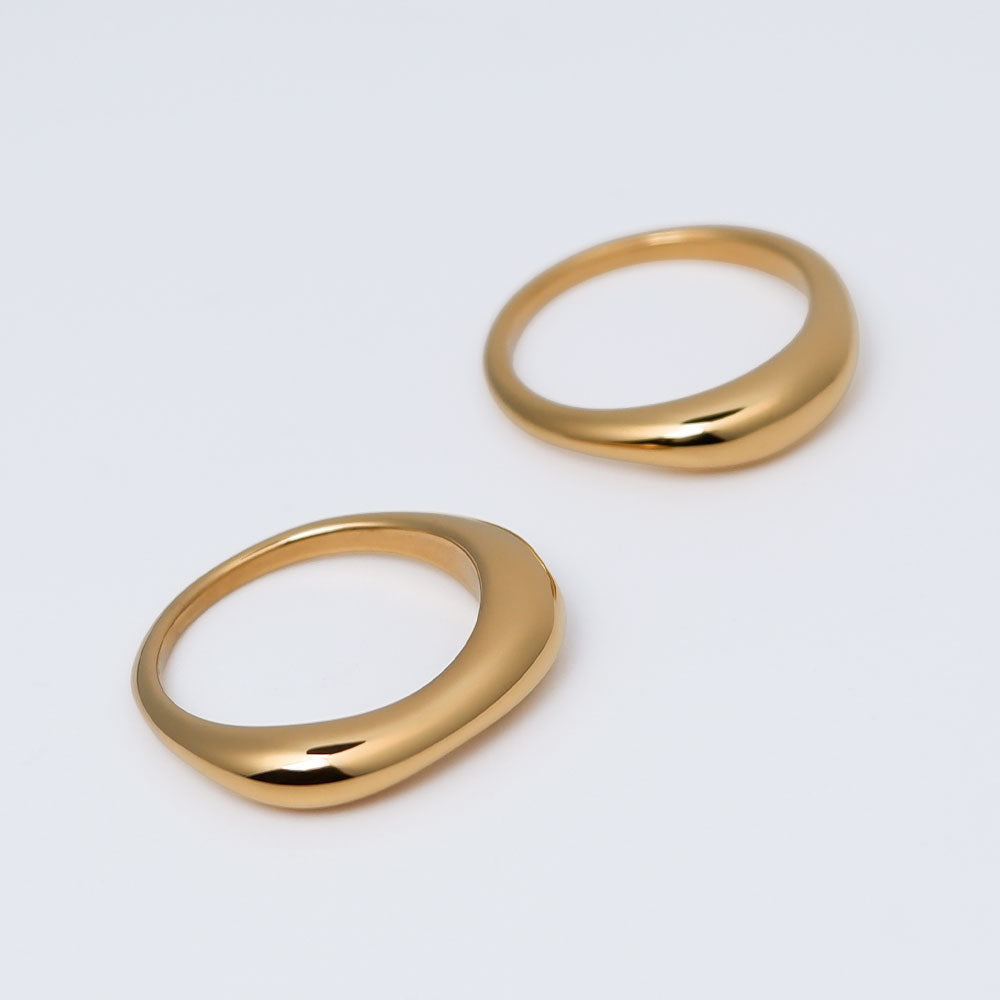 Organischer Statement Ring Gold, Edelstahl vergoldet - Organischer Statement Ring in Gold – moderner Look aus vergoldetem Edelstahl - Shelago Schmuck