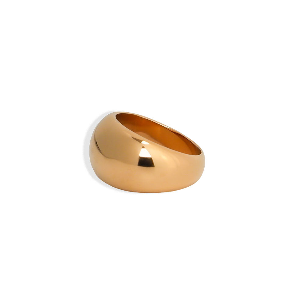 breiter klobiger Statement-Ring - Damen Ring Edelstahl - Klobiger Damenring aus Edelstahl - breit, elegant, auffällig in Silber oder Gold - Shelago Schmuck