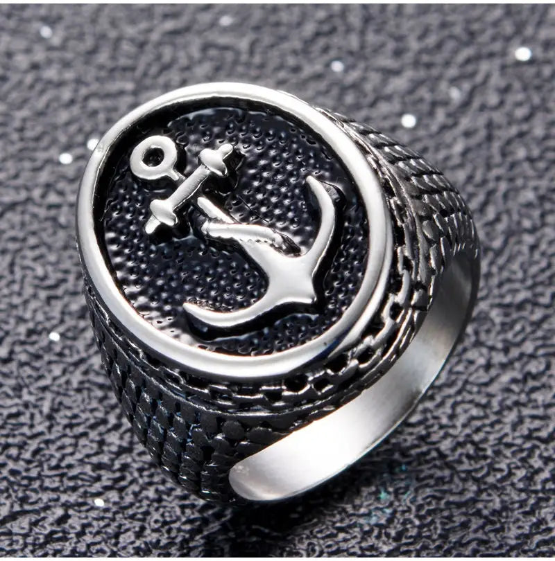 Anker Siegelring-Fingerschmuck als Unisex Ring in Silber