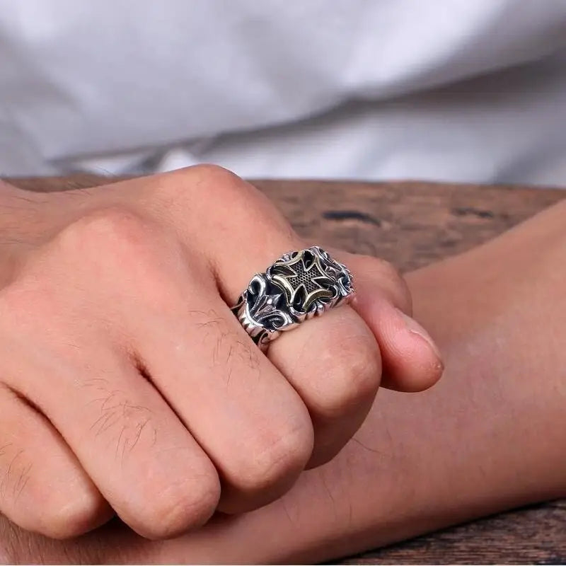 Biker Ring - Kreuz Schmuck - Retro Finger Schmuck - Unisex