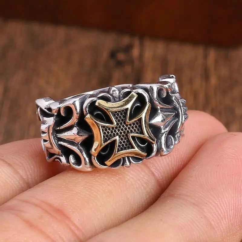 Biker Ring - Kreuz Schmuck - Retro Finger Schmuck - Unisex