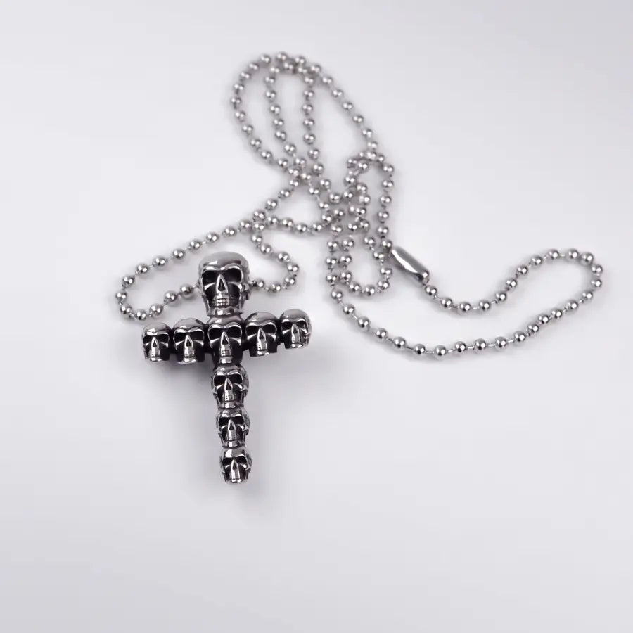 Biker Totenkopf Kreuz Halskette - Halskette