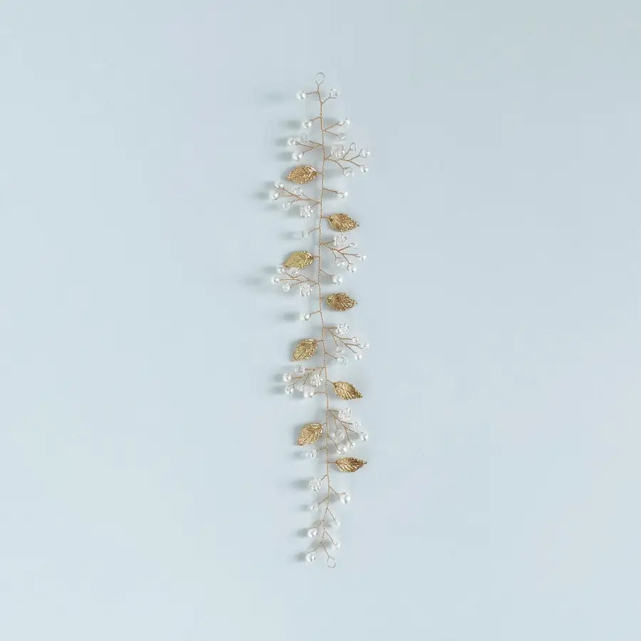 Blätter Haarranke mit Blumen-Haarschmuck Braut-Perlen