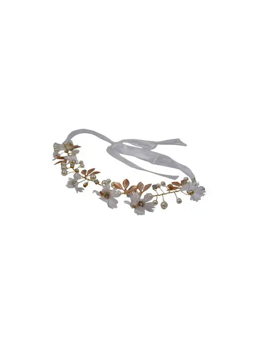 Blumen Brautschmuck Hochzeit Haarschmuck Ranke mit Perlen