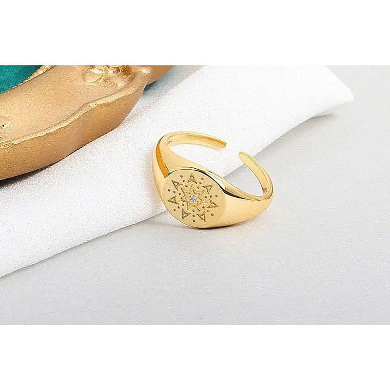 Boho Sonnen Ring-Fingerschmuck Gold Farben-Ring