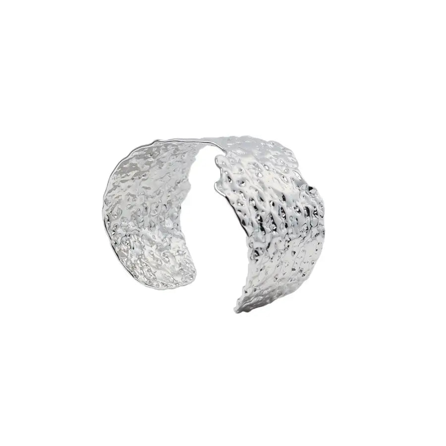 Breiter gehämmerter Armreif für Damen-Glänzende Statement-Armspange-Vergoldeter Armreif Damen-Armreif Silber-Chunky Armreif-Party Schmuck-Everyday chic-SHELAGO SCHMUCK