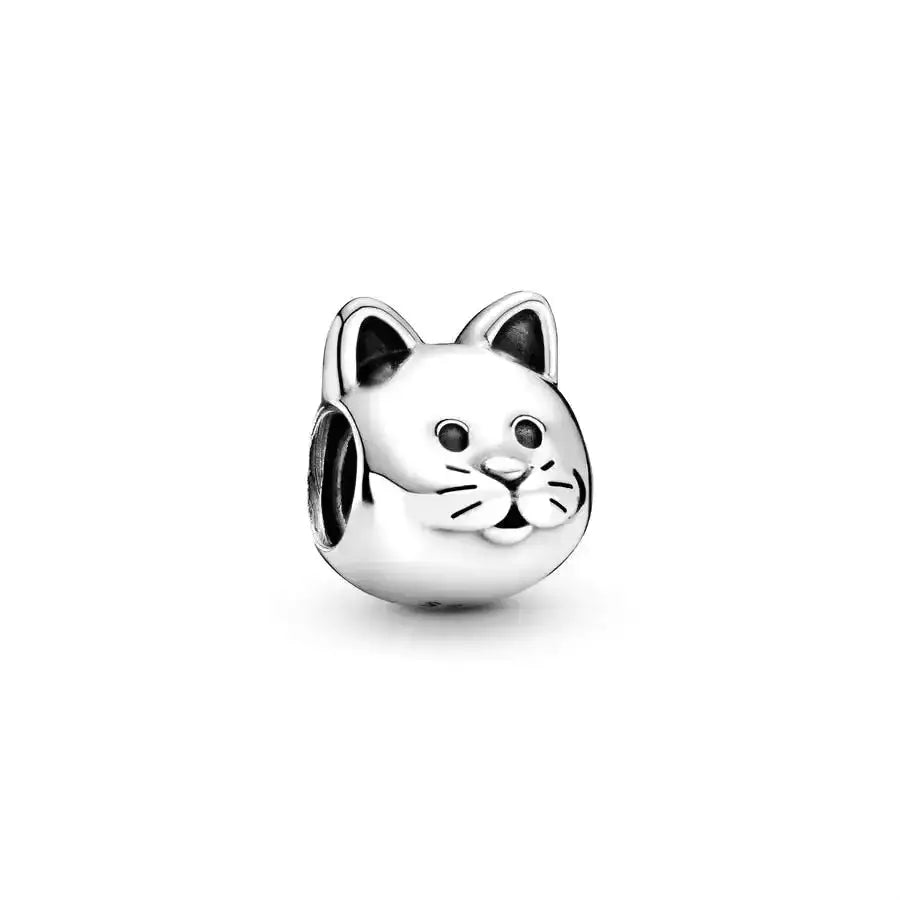 Charm Katze-Charm Katze Silber-Tier Charms-Tier Beads Silber-Tier Anhänger Armband-Charms für Armband-Charm Anhänger Silber-