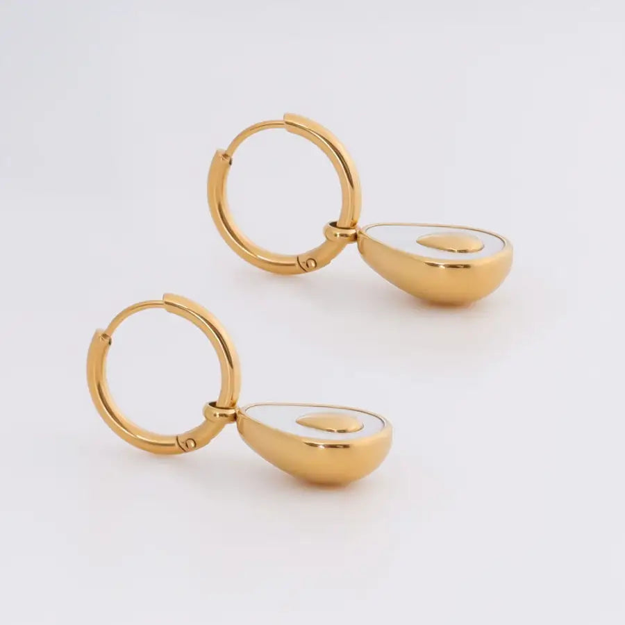Ohrringe mit Avocado-Avocado Schmuck Gold-Creolen Damen Gold-Ohrringe im Avocado-Design-Geschenkidee Schmuck Damen-Shelago Schmuck