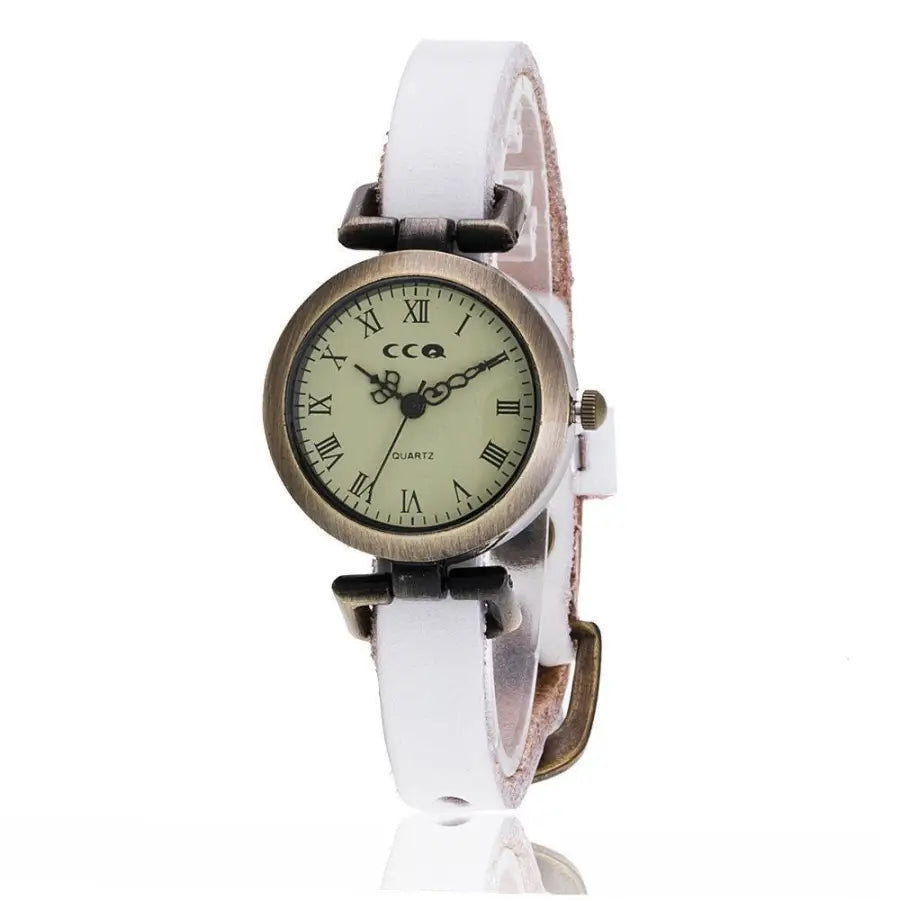 Damen Uhr im Vintage Stil Frauen Armbanduhr Bronze Farben
