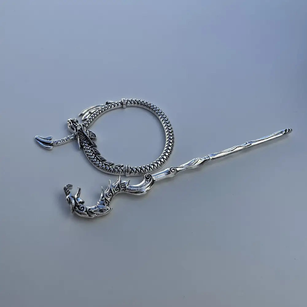 Drachen Haarnadel-Viking Haarbrosche-Mittelalter Schmuck