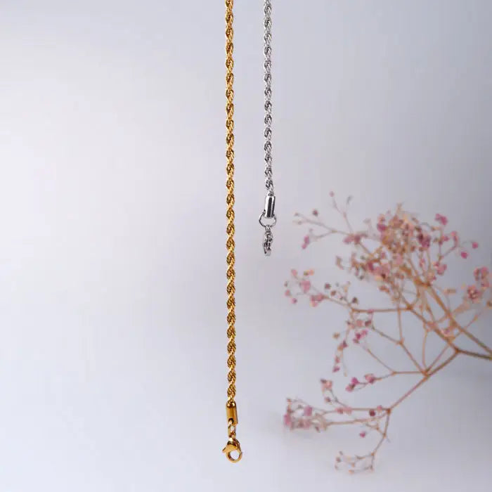 dünne Kordel Halskette-Kina-in Gold und Silber