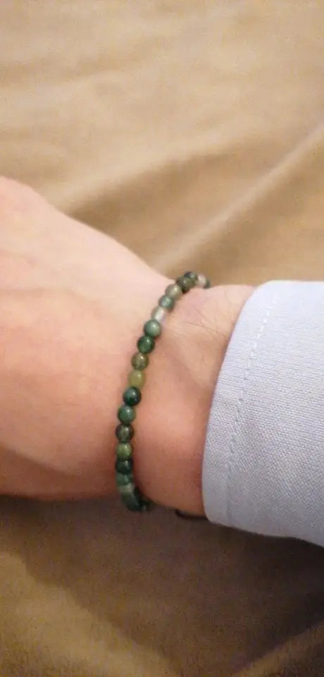 Echtstein Perlen Armband-India grün Steinperlen