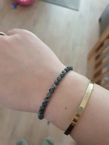 Echtstein Perlen Armband-Krystal Weiß Steinperlen