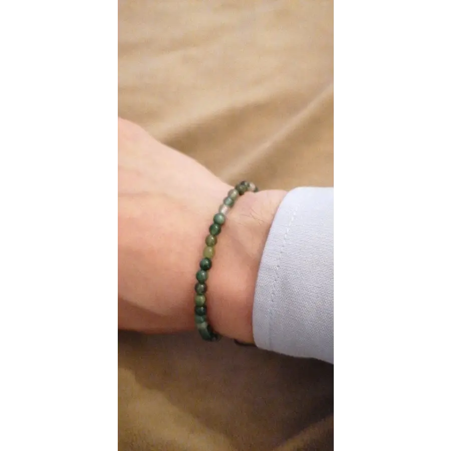 Echtstein Perlen Armband-Polarjade grün Steinperlen