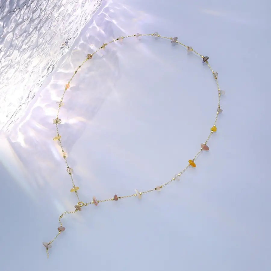 Feine minimalistische Naturstein Halskette - Elegante Kette
