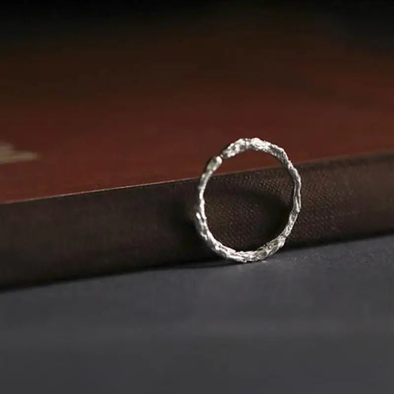 fine stacking ring -finger ring irregular -ring silver