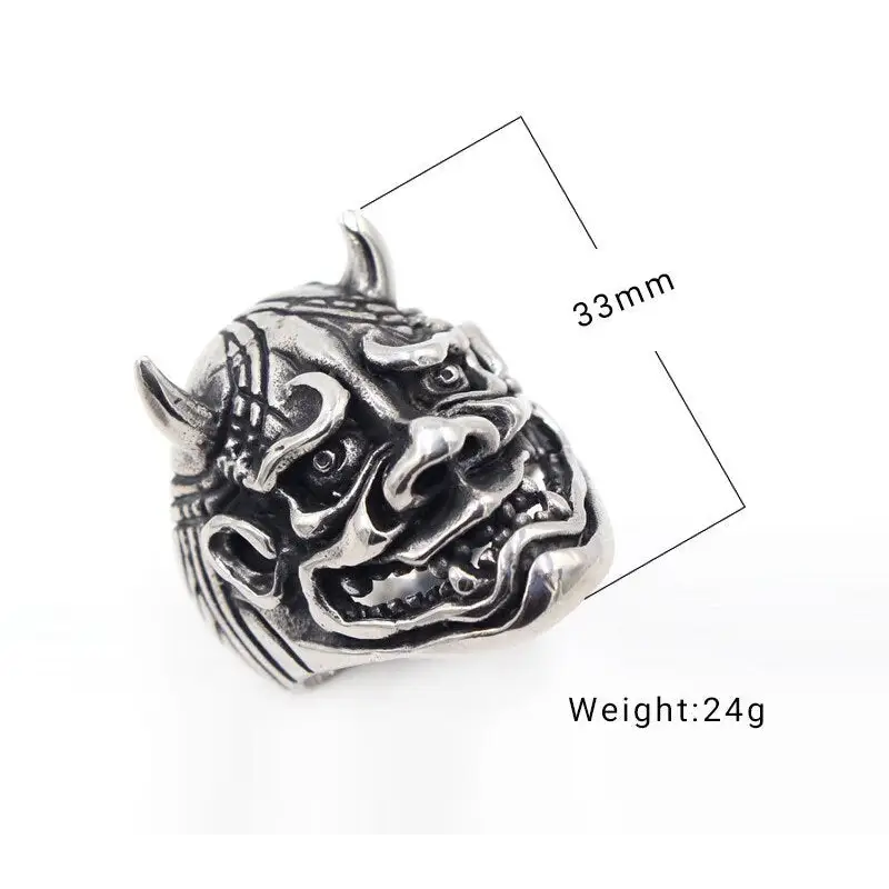 Geister Ring-Japanischer Dämon-Statement Ring-Oni Maske-Hannya Teufel ... Geister Ring-Japanischer Dämon-Statement Ring-Oni Maske-Hannya Teufel ...