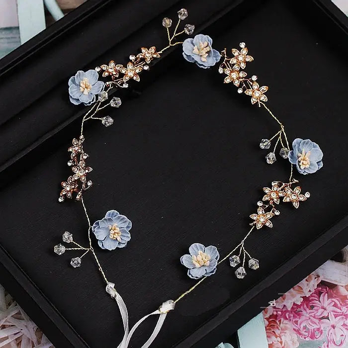 Haarschmuck Blumen Perlen-Blumenkranz Haare-Hochzeit