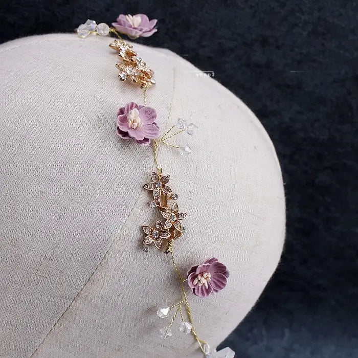 Haarschmuck Blumen Perlen-Blumenkranz Haare-Hochzeit