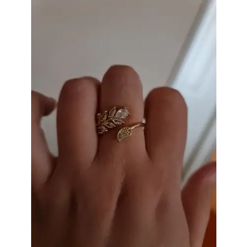 Hochzeit Blätter überlappender Ring-Fingerring als Zirkon