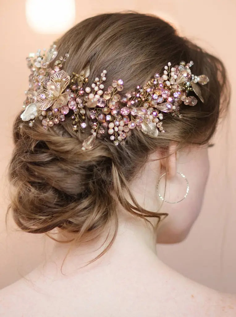 Hochzeit Braut Haar-Gold Blätter-Haarschmuck Zubehör-Edel