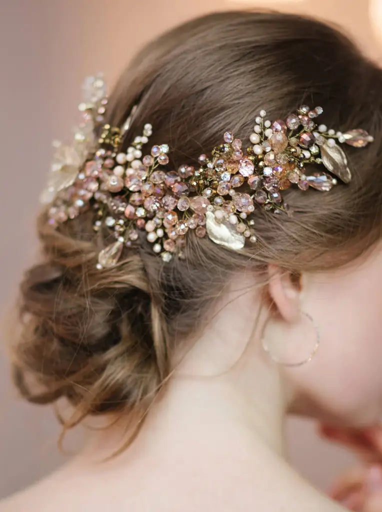 Hochzeit Braut Haar-Gold Blätter-Haarschmuck Zubehör-Edel